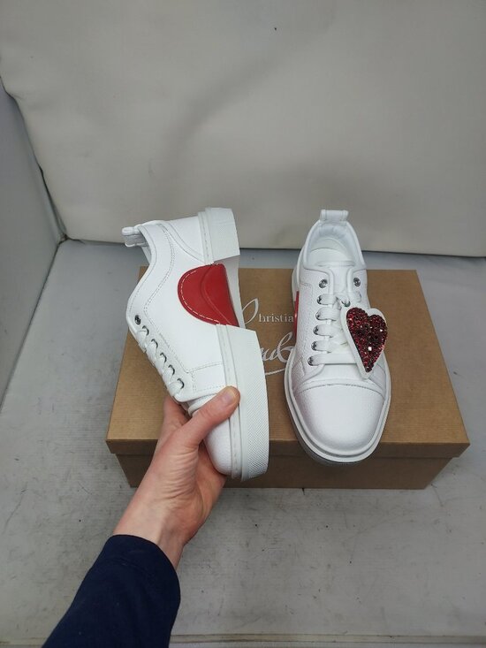 Christian Louboutin Other - Christian Louboutin MENS White Heart Love Adolon Junior Sneaker